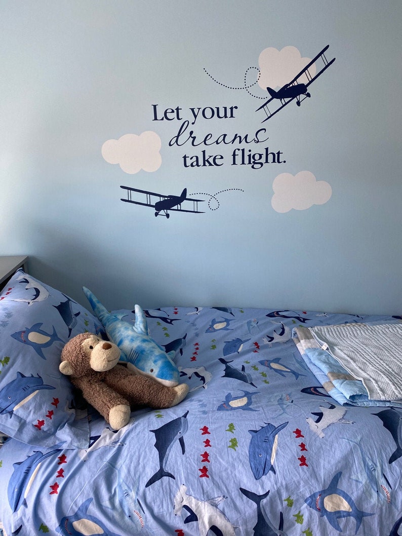 Let Your Dreams Take Flight Aviation Nursery Wall Decal Child Etsy Canada