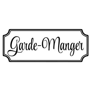 Garde-Manger, French, Pantry Vinyl Decal, Kitchen,  Glass Door Decal, vinyl lettering, Rectangle Border Frame sign, Wall sticker HH2209
