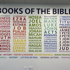 Books of the Bible - Wall Decal - Youth Room - Church - Colorful ...