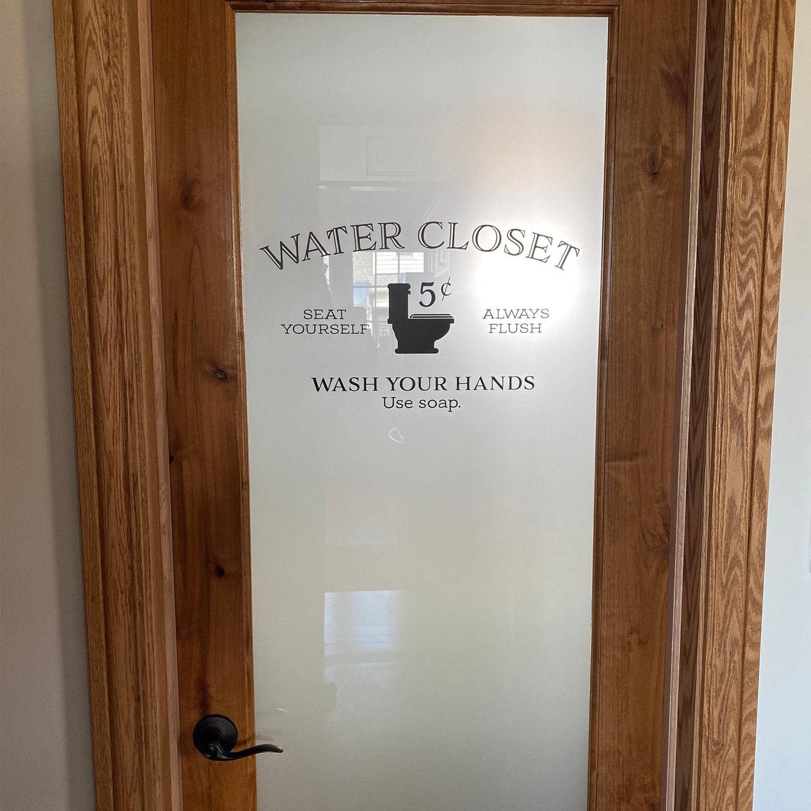 Water Closet Seat Yourself Always Flush Wash Your Hands Use Etsy