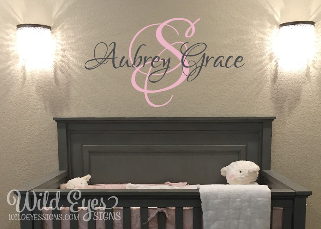 Monogram Wall Decal, Nursery Name, Initial and Name Monogram Vinyl ...
