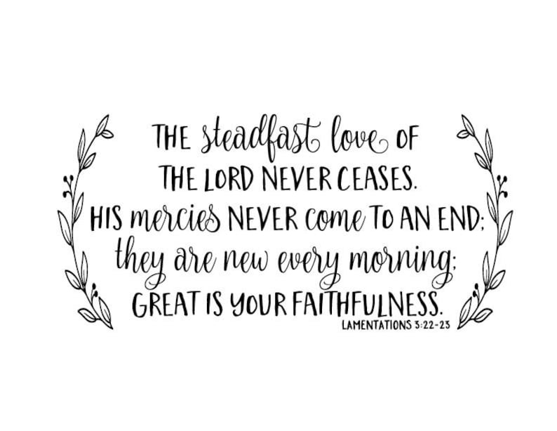 Lamentations 3:22 The steadfast love of the Lord Bible Verse | Etsy
