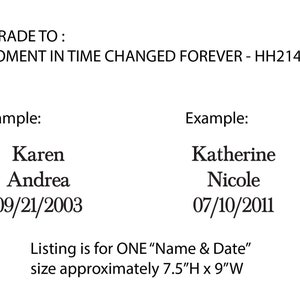 UPGRAGE for One -Name & Date- In these moments time stood still Photo Picture wall HH2147