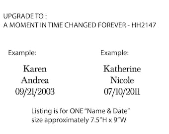 UPGRAGE for One -Name & Date- In these moments time stood still Photo Picture wall HH2147