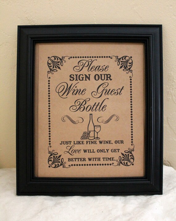Items similar to Sign Our Wine Guest Bottle - Guest Book Alternative ...