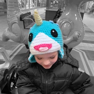 Narwhal winter beanie hat