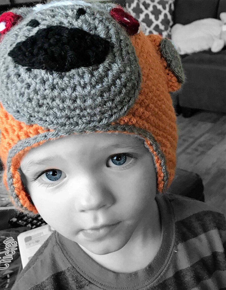 Handmade Baby Monkey Hat crochet monkey cap monkey beanie