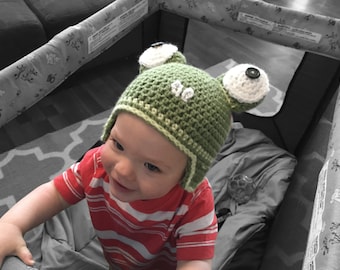 Caleb frog beanie winter hat costume - Etsy
