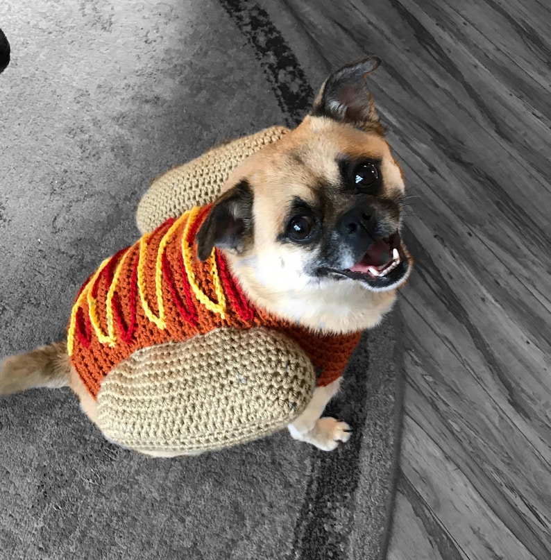 Hotdog sweater dog costume crochet dog sweater puppy shirt Etsy