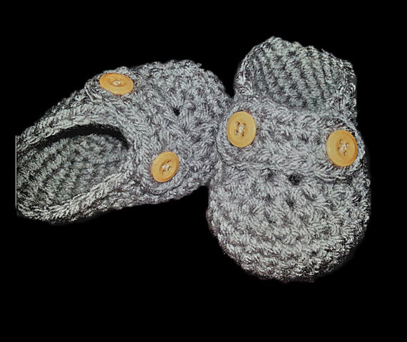 Handmade Baby Boy booties crochet Gray shoes team colors