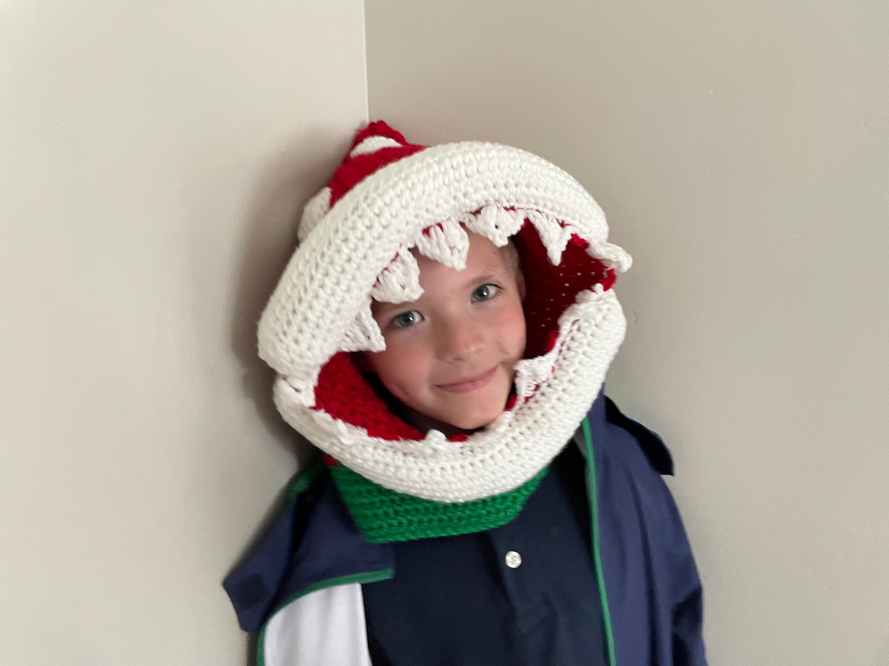 Handmade Piranha Plant Crochet Hood Crochet Piranha Plant Hood – Handmade Winter Costume Hat - Etsy main image 2
