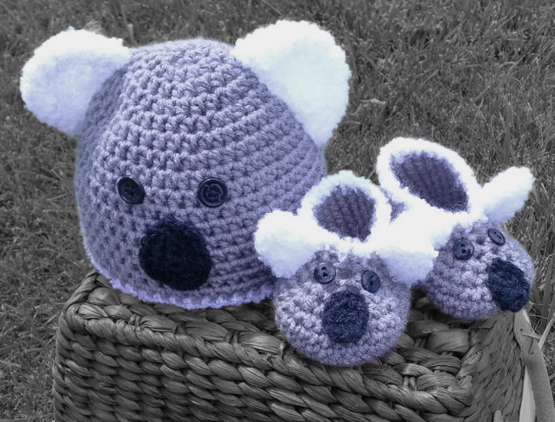 Koala Crochet hat and shoes handmade baby koala beanie and Etsy
