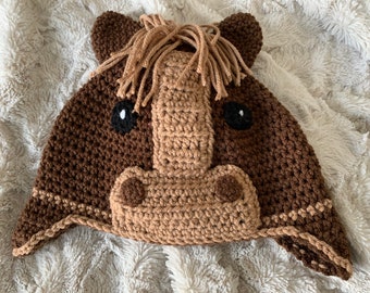 Crochet horse bronco hat beanie