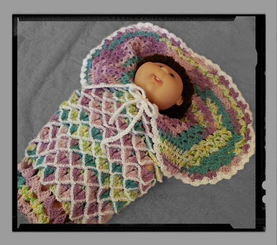 Items similar to Infant purple cocoon, handmade baby blanket, bunting, wrap on Etsy