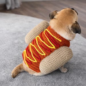 Hotdog dog costume sweater pattern