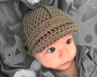 Gray baby newsboy hat