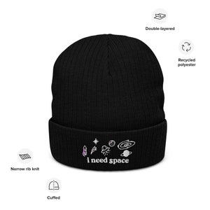 I Need Space - Outer Space - Ribbed knit beanie