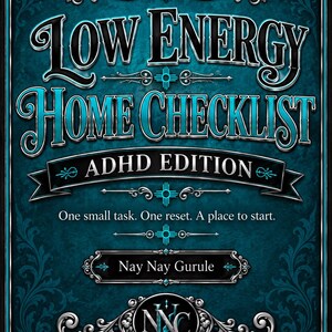 Liste de contrôle de nettoyage pour les personnes atteintes de TDAH (à imprimer) | Liste de contrôle pour une maison économe en énergie | PDF de 18 pages