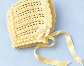 Vintage Baby Bonnet Crochet Pattern | PDF Pattern | Heirloom Style Hat