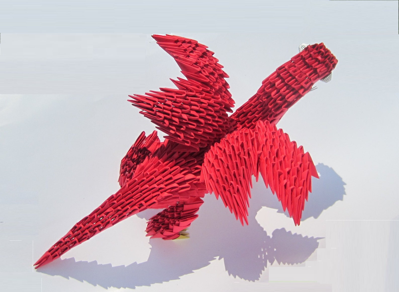Diy Origami Dragon 3D origami European red dragon | Etsy