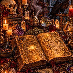 Curiosity Cabinet Art Set of 6 | Gothic Apothecary Prints | Dark Potion Skull Wall Art | Macabre Still Life Decor | Digital Download image 2