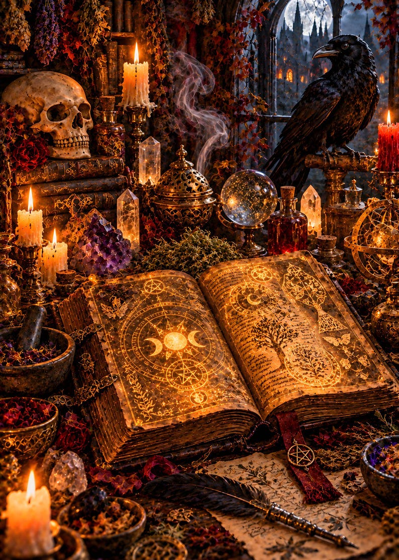 Curiosity Cabinet Art Set of 6 | Gothic Apothecary Prints | Dark Potion Skull Wall Art | Macabre Still Life Decor | Digital Download image 2