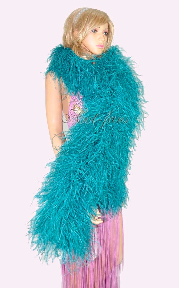 White Luxury Ostrich Feather Boa 20 ply fluffy long 71/" 180 cm