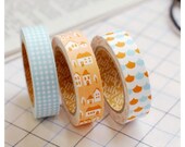 Adhesive Deco fabric tape set of 3 tapes - homey