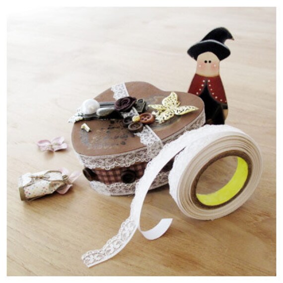 Buy Adhesive Deco Lace Fabric Cotton Roll Tape White Lace Tape