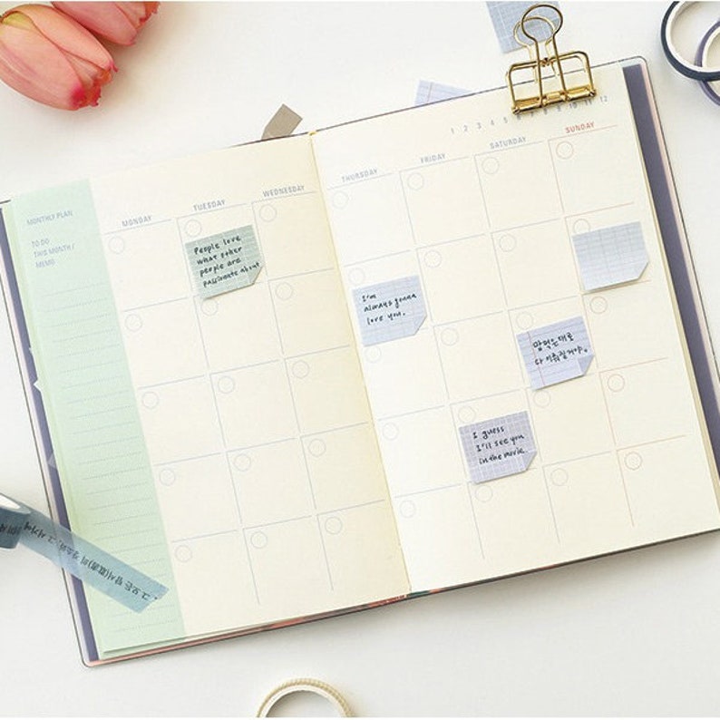 planner sticky notes memo notepad sticky notepad Note small sticky memo set for monthly and weekly plan sticky it