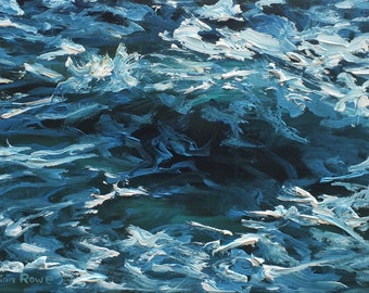 Cornish Coastal Painting, 'Wave 1', Original art in oils, Unframed, on archival mountboard, 21 x 15cm