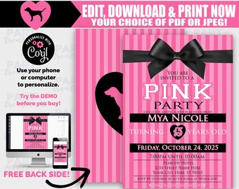 pink invitations etsy