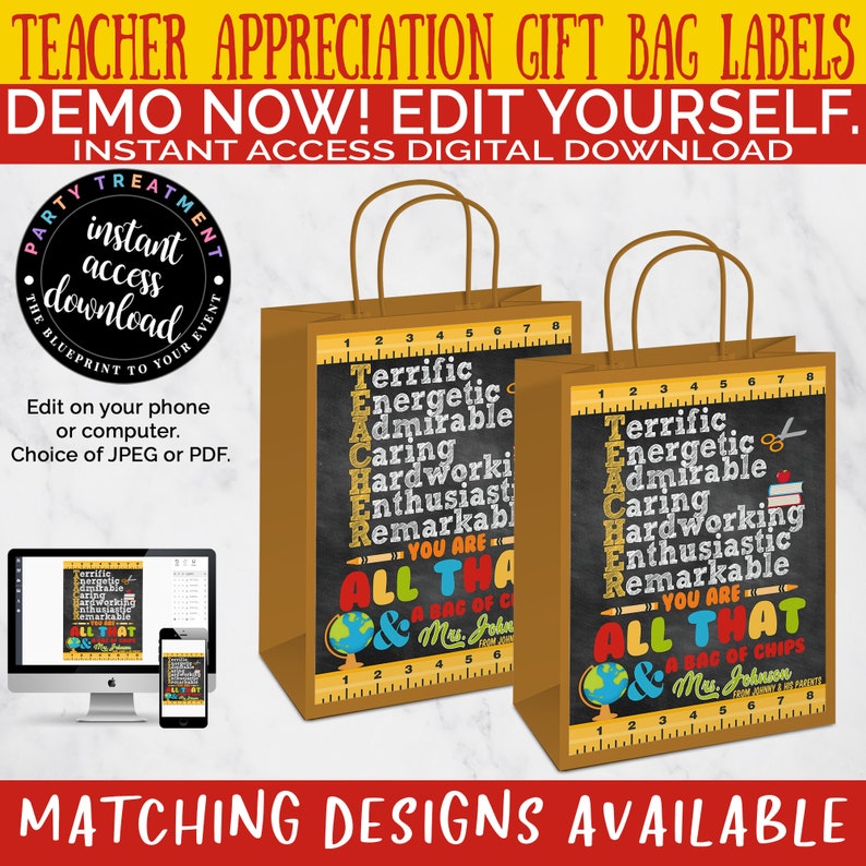 Back to School Chip Bag Favor First Day of School Favor Etsy