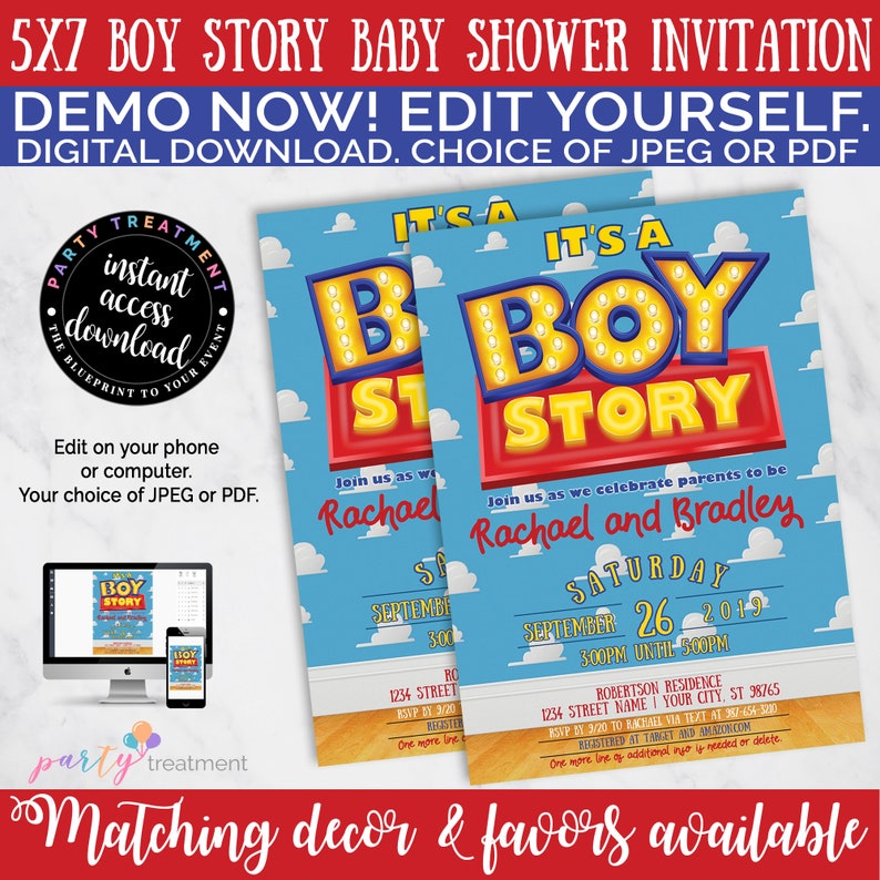 Boy Story Chip Bag Favor Bag Gift Bag, boy story baby shower, es una historia de niño, regalo de baby shower, DESCARGA INSTANTÁNEA imagen 10