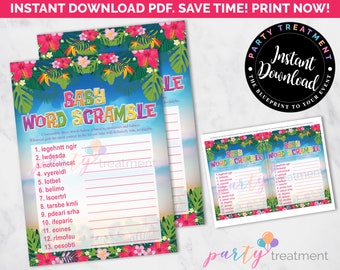 luau word scramble etsy