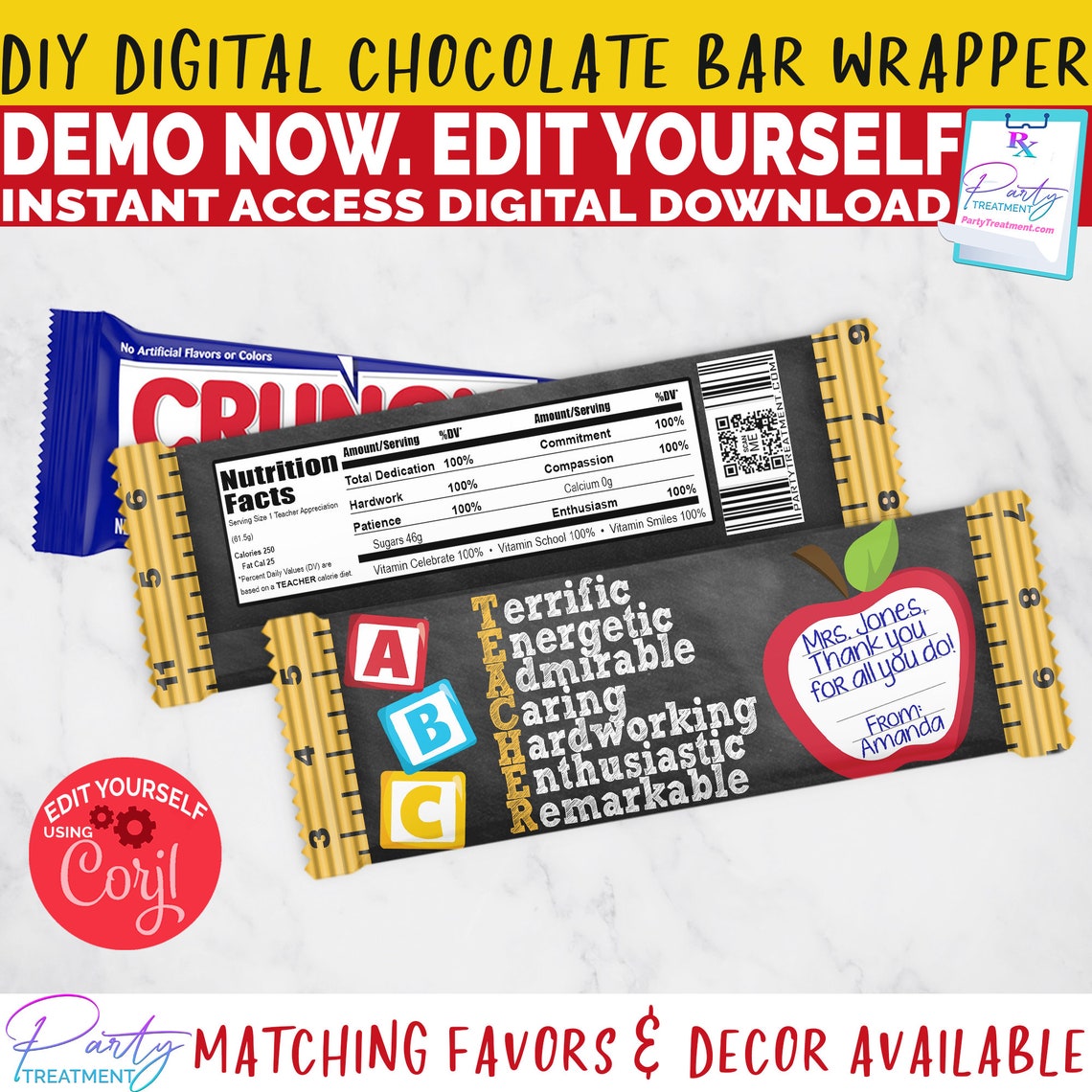 Teacher Appreciation Water Bottle Label Editable Water Bottle Etsy