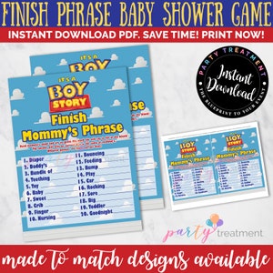 Boy Story How Big Is Mommy's Belly Guessing Game, How Big is the Bump Printable Game sign and Guessing Card, INSTANT DOWNLOAD image 9