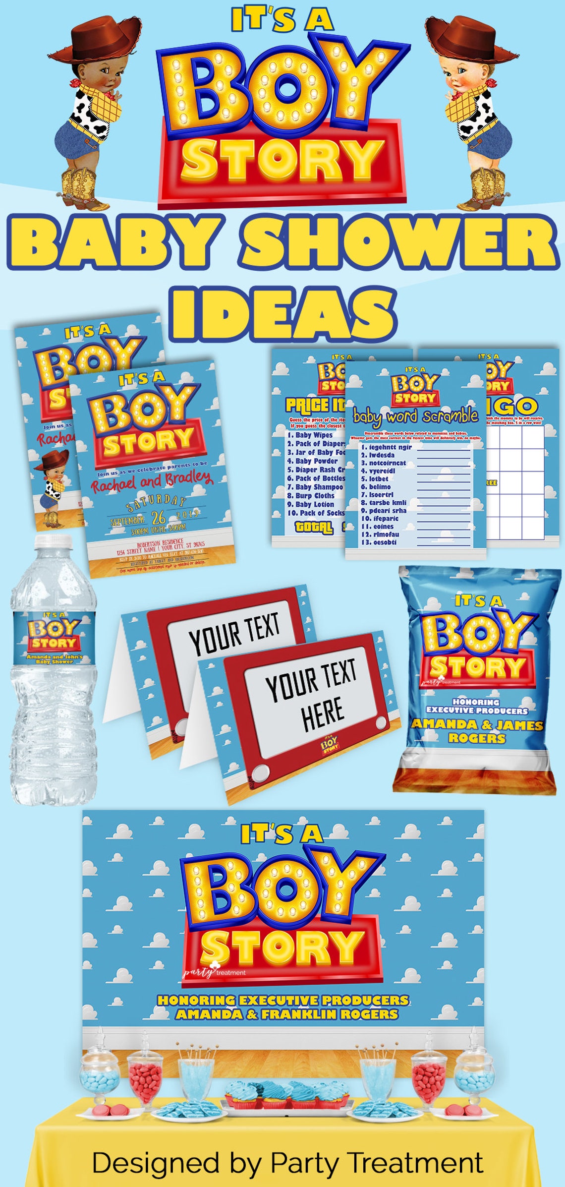 Boy Story Baby Shower Invitation Its A Boy Story Baby Shower Etsy