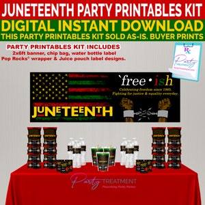 Juneteenth Party Decorations, Juneteenth Decor, Juneteenth Party Supplies, Juneteenth Party Favors, INSTANT DOWNLOAD printable kit