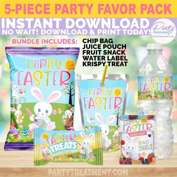Easter Basket Stuffers, Printable Easter Party Favors for kids, Easter Treats Bundle Pack Set  INSTANT DOWNLOAD