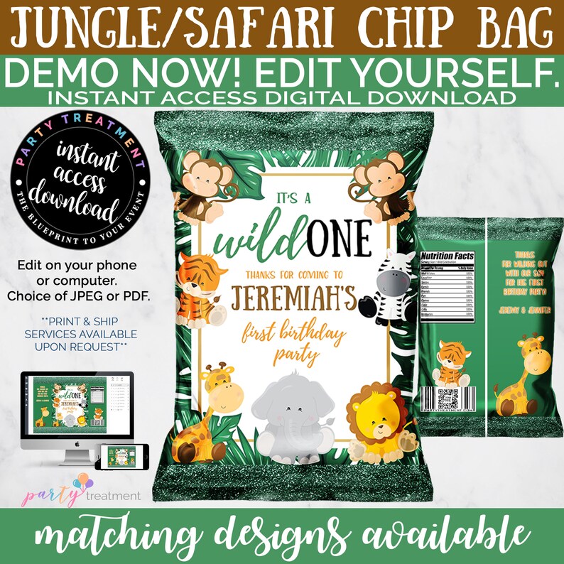 Jungle Food Tent Card Safari Food Tent Card Jungle Name Etsy