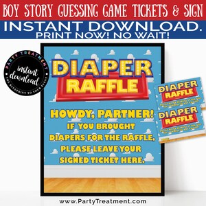 Boy Story Baby Shower Games Set, Bingo, Price Right, Diaper Raffle, Book Instead of a Card, Finish Mommy's Phrase INSTANT DOWNLOAD image 4