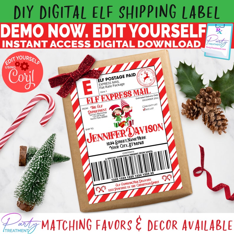 christmas-shipping-labels-elf-shipping-label-elf-mail-etsy