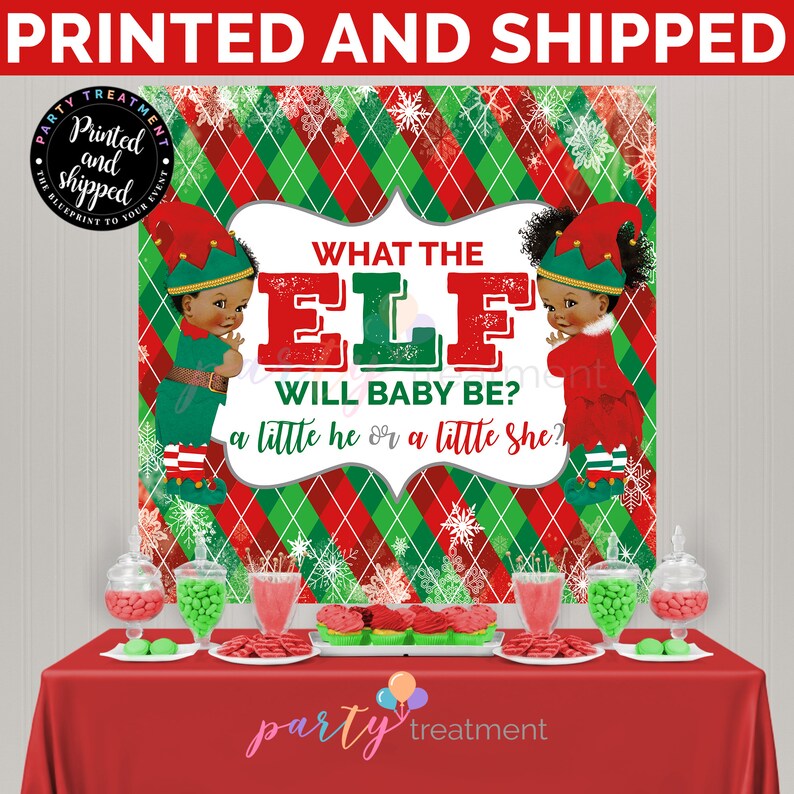 what the elf gender reveal banner backdrop
