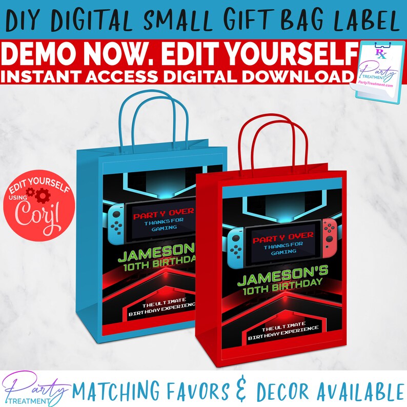 Editable Video Game Chocolate Bar Wrapper: Gamer Party Favor (Digital Download) image 6