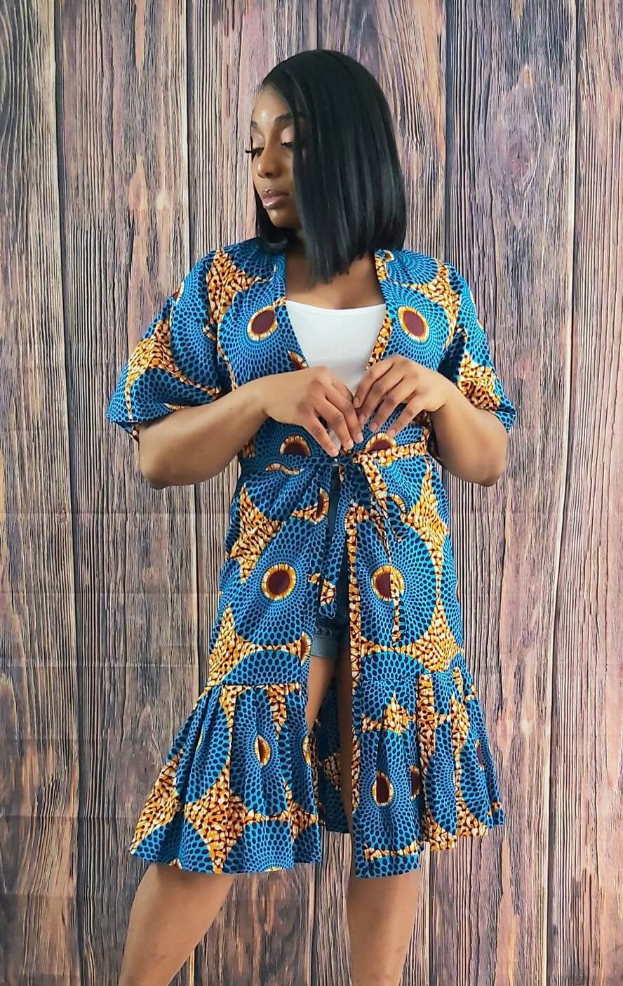 African Print Kimono cotton Kimono Ankara kimono African Etsy