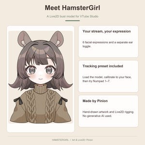 HamsterGirl bust overview and model features.