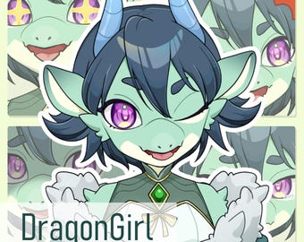 Premade Dragon Girl Live2D VTuber Bust Model for VTube Studio, 6 Expressions, Removable Jacket