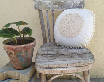 100% Cotton Crochet Cushion Cover - Handcrafted & Elegant Pillow Case for Chic Home Décor