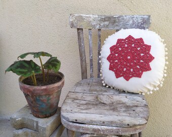 Artistry in Thread: Exquisite Handcrafted Crochet Cushion Cover with 100% Cotton Fabric Unique,Stunning Handmade Pillow Case for Home Décor